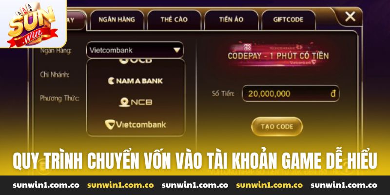 Quy trình chuyển vốn vào tài khoản game cực dễ hiểu